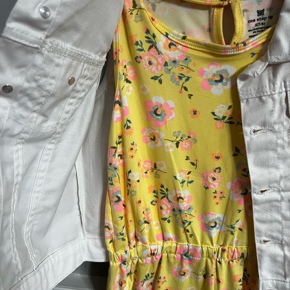 NWT-One Step Up, Little Girls 2 Piece Romper and Denim Vest, Size 7/8 - Picture 2 of 8